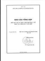 Báo cáo tổng hợp kết quả quan trắc môi trường y tế khu vực phía bắc năm 2009 (tt)