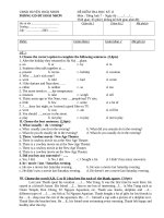 Kiểm tra môn Tiếng Anh lớp 7 đề số 2