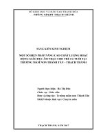 skkn một số biện pháp nâng cao chất lượng hoạt động giáo dục âm nhạc cho trẻ 5 6 tuổi tại trường mầm non thành tân 