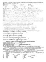 Bài tập ôn tập Tiếng Anh 7 có đáp án