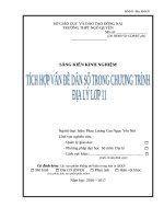 SKKN tích hợp vấn đề dân số trong chương trình địa lý lớp 11 