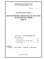 skkn tìm tòi phương pháp giải các bài toán về hệ phương trình 