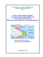 SKKN ỨNG DỤNG CÔNG NGHỆ THÔNG TIN vào THIẾT kế bài GIẢNG bảo vệ chủ quyền lãnh thổ và biên giới quốc gia 