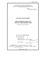 skkn một số phương pháp giải phương trình diophantine 