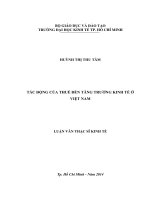 Tác động của thuế đến tăng trưởng kinh tế ở việt nam 