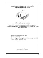 Biện pháp nâng cao hiệu quả giải dạng toán “tìm hai số khi biết tổng và hiệu của hai số đó” cho học sinh lớp 4 
