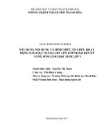 Xây dựng nội dung và hình thức tổ chức hoạt động giáo dục ngoài giờ lên lớp nhằm rèn kỹ năng sống cho học sinh lớp 5 