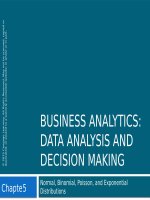 Business analytics data analysis and decision making 5th by wayne l  winston chapter 05 
