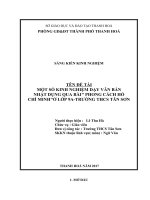 Dạy văn bản nhật dụng qua bài  phong cách hồ chí minh lớp 9 ở trường THCS 