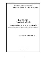 Bài giảng nhập môn khoa học giao tiếp 