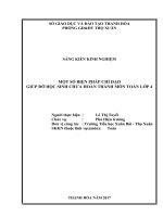 Một số biện pháp chỉ đạo giúp đỡ học sinh chưa hoàn thành môn toán lớp 4  