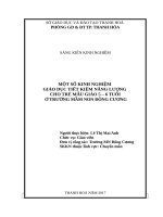 SKKN một số kĩ năng giáo dục tiết kiệm năng lượng cho trẻ mẫu giáo 5 6 tuổi tại trường MN đông cương 