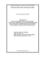 Rèn luyện khả năng tư duy logic và kỹ năng trình bày lời giải hình học cho học sinh lớp 7 trường THCS quang hiến bằng phương pháp phân tích ngược 