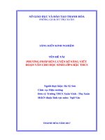 Phương pháp rèn luyện kĩ năng viết đoạn văn cho học sinh lớp 6 bậc THCS 