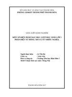 Kinh nghiệm giúp HS lớp 5 phân biệt từ đồng âm và từ nhiều nghĩa 