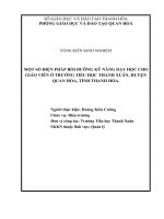 Một số biện pháp bồi dưỡng kỹ năng dạy học cho giáo viên ở trường tiểu học thanh xuân, huyện quan hóa, tỉnh thanh hóa 