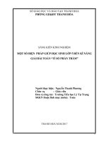 Một số biện pháp giúp học sinh lớp 5 rèn kĩ năng giải bài toán “ tỉ số phần trăm ” 