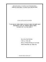 Vận dụng trò chơi vào dạy một số kiểu bài mở rộng vón từ trong phân môn luyện từ và câu lớp 4 