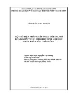 Một số biện pháp khắc phục lỗi sai và mở rộng kiến thức cho học sinh khi học phần phân số toán lớp 4 