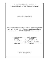Một số giải pháp góp phần giáo dục học sinh giữ gìn sự trong sáng của tiếng việt qua dạy học tiết 85 sự giầu đẹp của tiếng việt ( ngữ văn 7) 