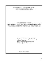 Một số biện pháp dạy học sinh yếu kém môn toán 8 giải phương trình bậc nhất một ẩn 