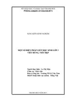 Một số biện pháp giúp học sinh lớp 3 viết đúng, viết đẹp 