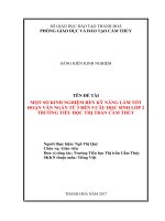 Một số kinh nghiệm rèn kỹ năng làm tốt đoạn văn ngắn từ 3 đến 5 câu cho học sinh lớp 2 ở trường tiểu học thị trấn cẩm thủy 