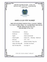 Một số giải pháp nhằm nâng cao quy trình và chất lượng phục vụ tại bộ phận nhà hàng thuộc khách sạn place thành phố vũng tàu 