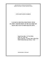 Vận dụng phương pháp phân tích đa thức thành nhân tử để giải một số dạng bài toán ở môn đại số lớp 8 