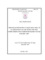 Tình trạng dinh dưỡng và khẩu phần thực tế của bệnh nhân ung thư đường tiêu hóa có điều trị bằng hóa chất tại bệnh viện đại học y hà nội năm 2016-2017