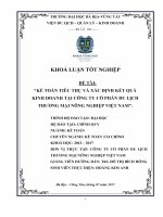 Kế toán tiêu thụ và xác định kết quả hoạt động kinh doanh tại công ty cổ phần du lịch thương mại nông nghiệp việt nam 