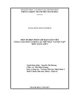 Một số biện pháp chỉ đạo giáo viên nâng cao chất lượng các tiết dạy luyện tập môn toán lớp 3  