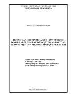 Giúp học sinh khá giỏi lớp 9 giải bài toán cực trị và bài toán về số nghiệm của phương trình quy về bậc hai bằng cách sử dụng định lí vi ét 