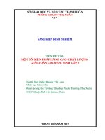 Một số biện pháp nâng cao chất lượng giải toán cho học sinh lớp 2 