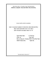 Một vài kinh nghiệm về phương pháp bồi dưỡng học sinh giỏi môn ngữ văn THCS đối với kiểu bài biện pháp tu từ 