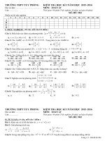 Đề kiểm tra trắc nghiệm Toán lớp 10 (đề số 3)
