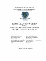 Kế toán tập hợp chi phí sản xuất và tính giá thành tại công ty TNHH xây dựng phú an  (khoá luận tốt nghiệp) 