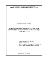 Một số kinh nghiệm hướng dẫn học sinh kỹ năng liên tưởng, tưởng tượng khi học môn ngữ văn lớp 6 