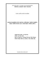 Xây dựng lớp học thân thiện   học sinh tích cực cho học sinh lớp 2 