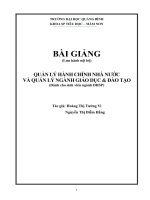 Bài giảng quản lý hành chính nhà nước và quản lý nghành giáo dục và đào tạo 