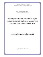 Đẩy mạnh chương trình xây dựng nông thôn mới trên địa bàn huyện diên khánh – tỉnh khánh hoà 
