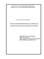 Một số giải pháp nhằm nâng cao hiệu quả giải bài toán liên quan đến rút về đơn vị 