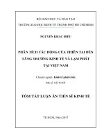 PHÂN TÍCH TÁC ĐỘNG CỦA THIÊN TAI ĐẾN TĂNG TRƯỞNG KINH TẾ VÀ LẠM PHÁT TẠI VIỆT NAM