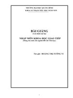 Bài giảng nhập môn khoa học giao tiếp 