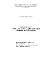 Một số biện pháp nâng cao chất lượng chữ viết cho học sinh lớp một 