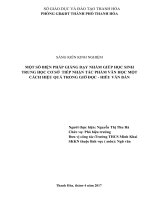 Một số biện pháp dạy học nhằm giúp học sinh trung học cơ sở tiếp nhận tác phẩm văn học một cách hiệu quả trong giờ đọc hiểu văn học 