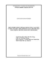 SKKN một số biện pháp chỉ đạo nhằm nâng cao chất lượng tổ chức trò chơi dân gian cho trẻ mẫu giáo trong trường mầm non thành kim 