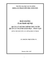 Bài giảng quản lý hành chính nhà nước, quản lý ngành giáo dục  đào tạo 