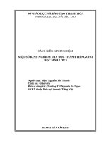 Một số kinh nghiệm dạy đọc thành tiếng cho học sinh lớp 3 