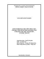 Kinh nghiệm dạy học môn tiếng việt lớp 5 theo mô hình VNEN ở trường tiểu học thành tiến, năm học 2016 2017